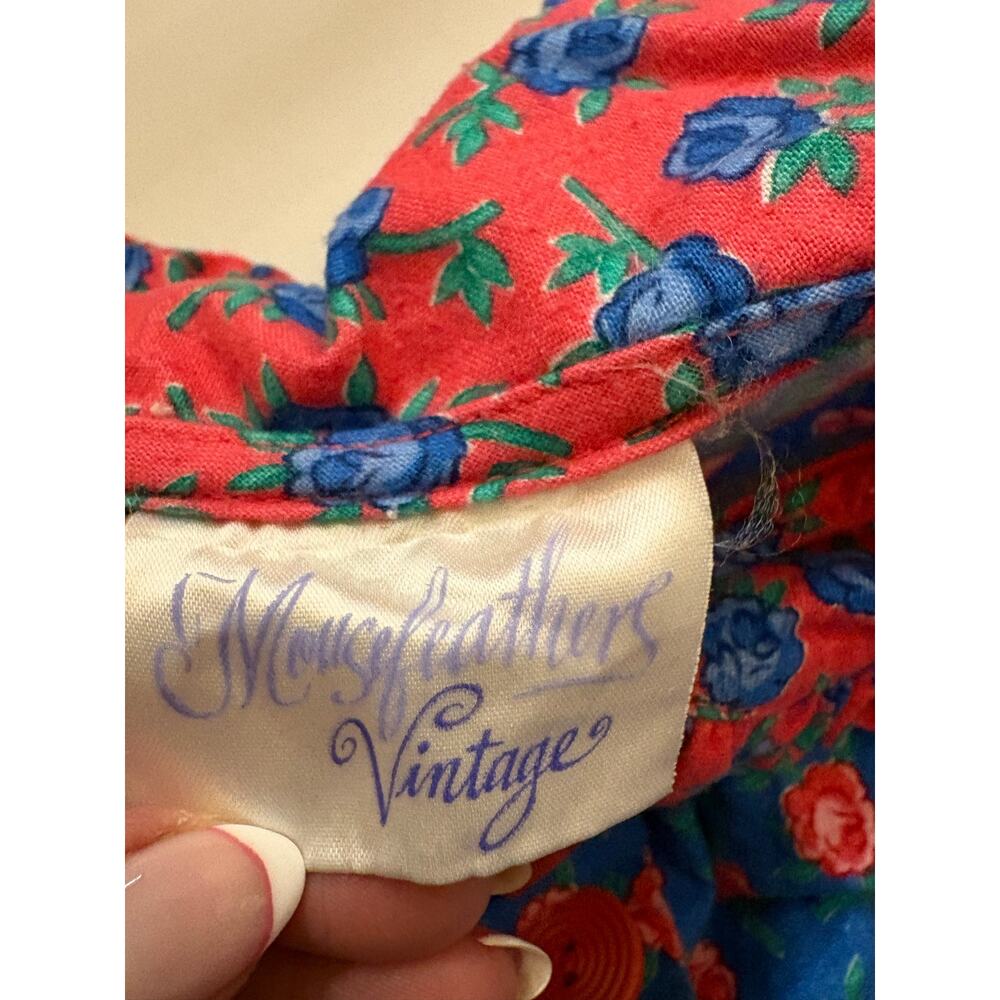 Vintage Mousefeathers Floral Jumpsuit Romper Ruffle Collar Size 2 Cottagecore - Picture 6 of 6